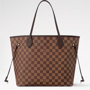 Louis Vuitton Neverfull MM Demier Ebene coated canvas with,clutch,dust bag,box